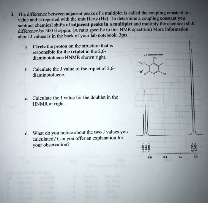 SOLVED The difference between adjacent peaks of a multiplet is called