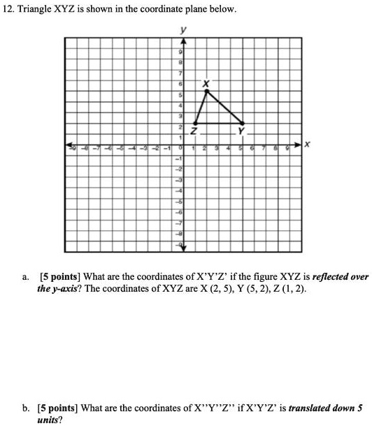 Solved Triangle Xyz Is Shown In The Coordinate Plane Below S Points What Are The Coordinates 8147