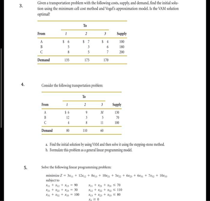 SOLVED: Please help me solve these problems in operations research ...