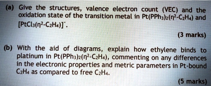 SOLVED a Give the structures valence electron count VEC and