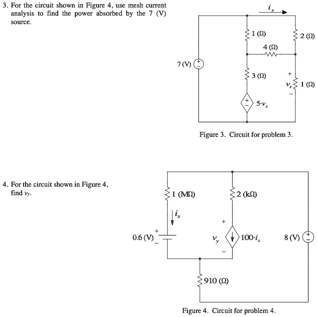3. For the circuit shown in Figure 4, use mesh current analysis to find ...