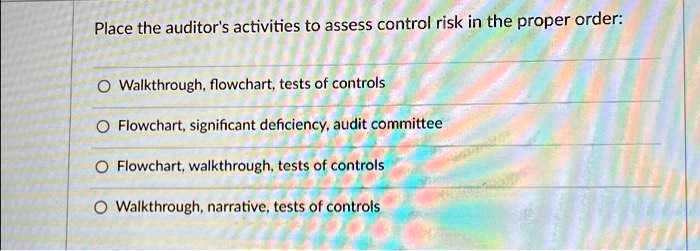 Place the auditor's activities to assess control risk in the...