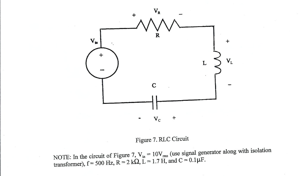 SOLVED: Calculate the phasor voltages VR, VL, VC, of the RLC series ...