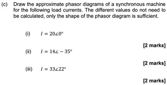 (c) Draw the approximate phasor diagrams of a synchronous machine for ...