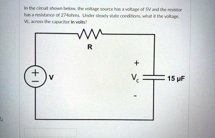 In the circuit shown below, the voltage source has a voltage of 5V and ...