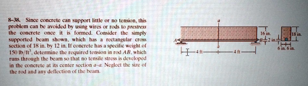 8-38. Since concrete can support little or no tension, this...