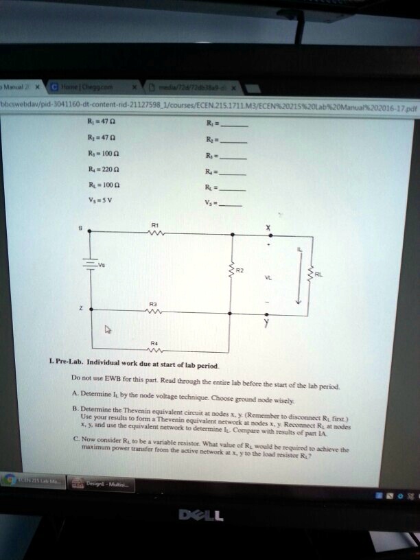 Use node voltage technique to determine the Thevenin equivalent circuit ...