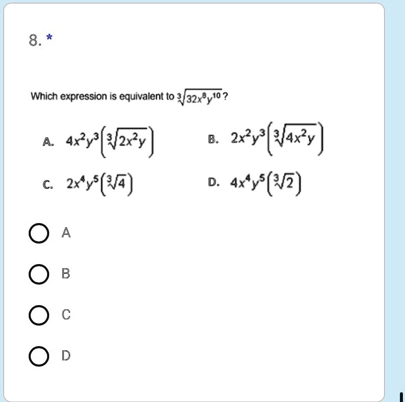 8which Expression Is Equivalent To 3 32x8 0 2xy N4 Itprospt