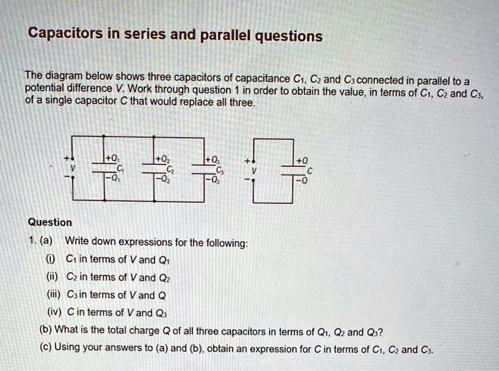 The diagram below shows three capacitors of capacitance C1, C2, and C3
