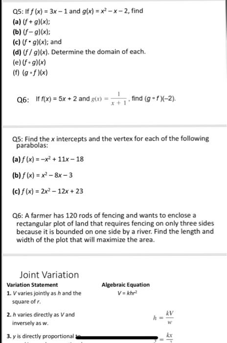 Solved Qs If F X 3x 1 And Glx X X 2 Find A F G X B U G X C Uf G X And D Uf G X Determine The