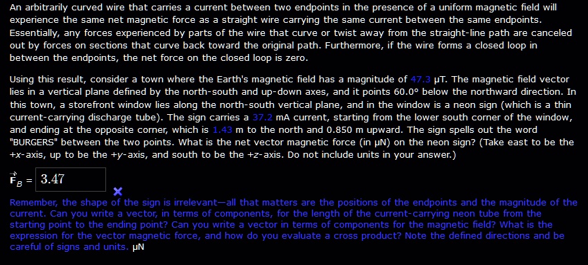 An arbitrarily curved wire that carries current between two endpoints ...