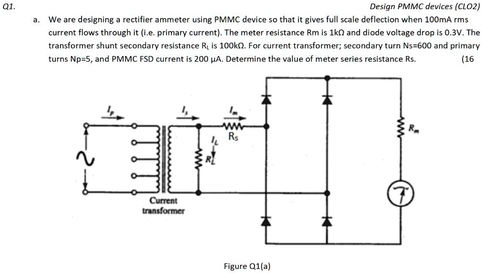 SOLVED: Design PMMC devices (CLO2). a. We are designing a rectifier ...