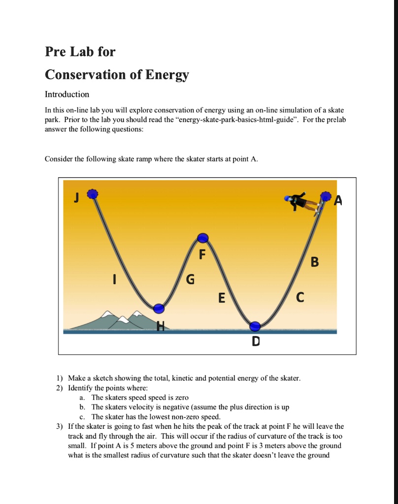 SOLVED Pre Lab for Conservation of Energy Introduction In this online