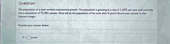 Solved Question The Population Of A Town Exhibits Exponential Growth