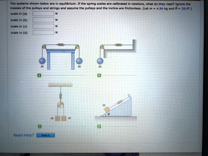 SOLVEDThe Systems shown below are equlllbrlum If the spring scales