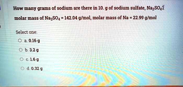 what is the molar mass of na2so4 grams