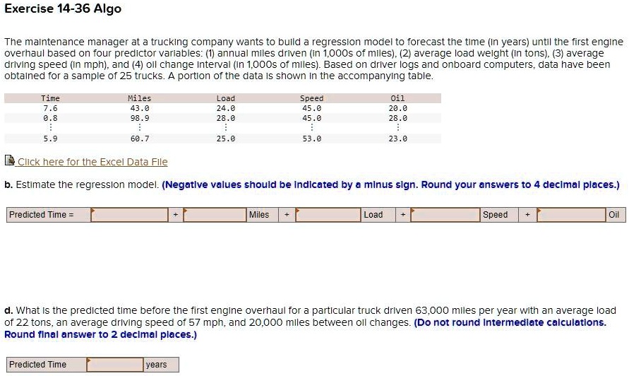 OLS Regression - The general manager of an engineering firm wants