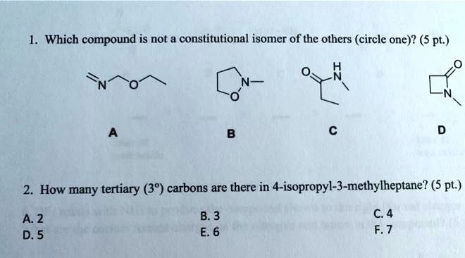Which Compound Is Not A Constitutional Isomer Of The Others