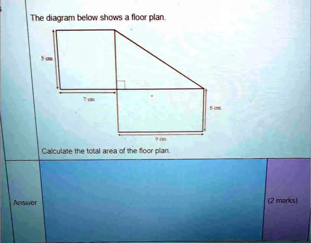 SOLVED The diagram below shows a floor plan. Calculate the total area