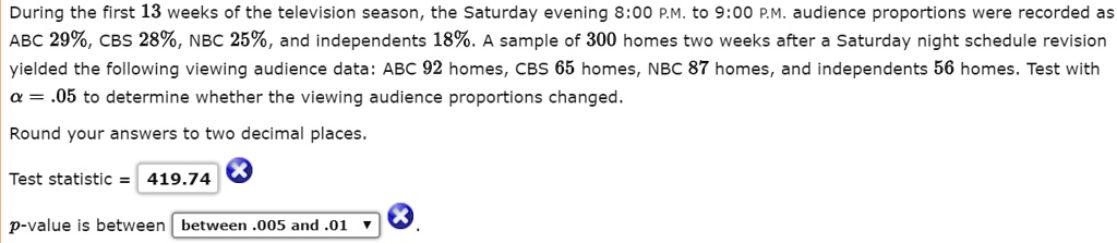 During the first 13 weeks of the television season, the Saturday ...