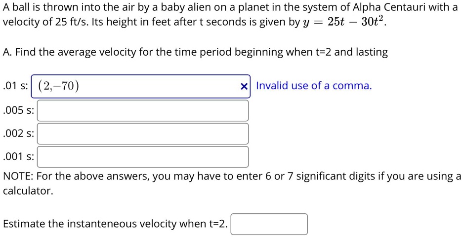 Solved A Ball Is Thrown Into The Air By A Baby Alien On A Planet In