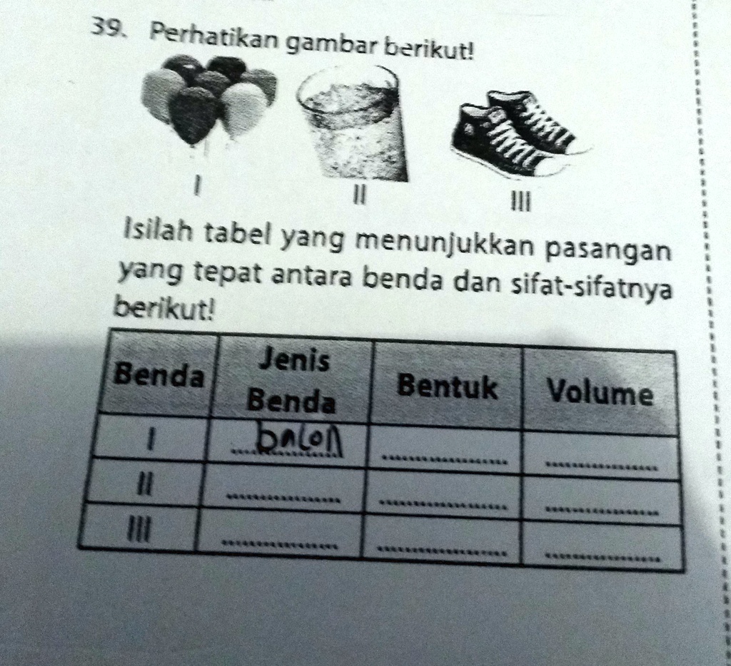 Solved Perhatikan Gambar Berikut Isilah Tabel Yang Menunjukkan Tepat Benda Dan Sifat Sifatnya 9415