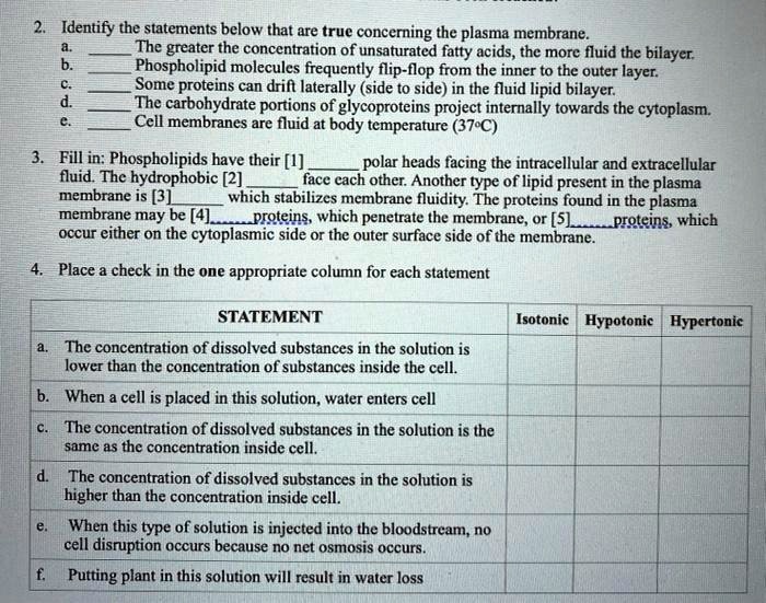 SOLVED Identify the statements below that are true concerning the