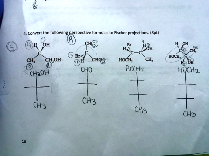 SOLVED: Convert the following perspective formulas to Fischer