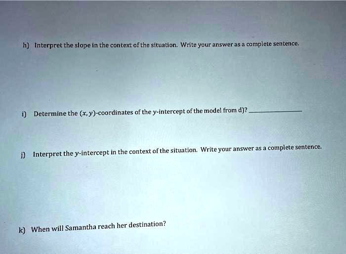 SOLVED Text Interpret the slope in the context of the situation