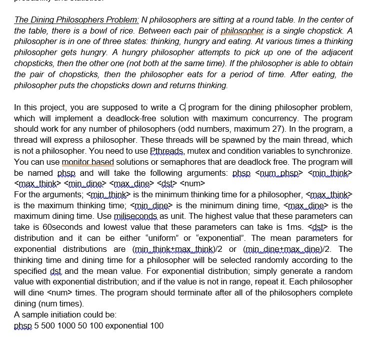SOLVED The Dining Philosophers Problem N philosophers are sitting at