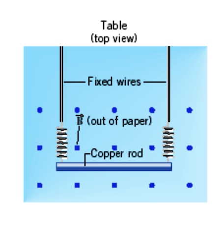 SOLVED: A copper rod of length 0.81 m is lying on a frictionless table ...
