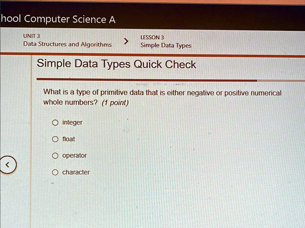 SOLVED: School Computer Science A UNIT 3 LESSON 3 Data Structures and ...
