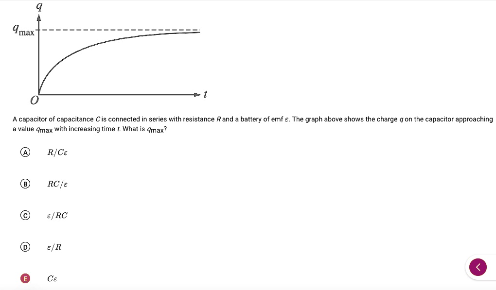 SOLVED: A capacitor of capacitance C is connected in series with ...