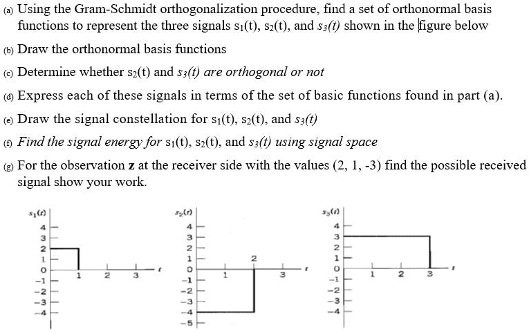 SOLVED: Using the Gram-Schmidt orthogonalization procedure, find a set ...