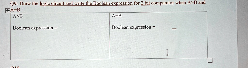 q9 draw the logic circuit and write the boolean expression for 2 bit ...
