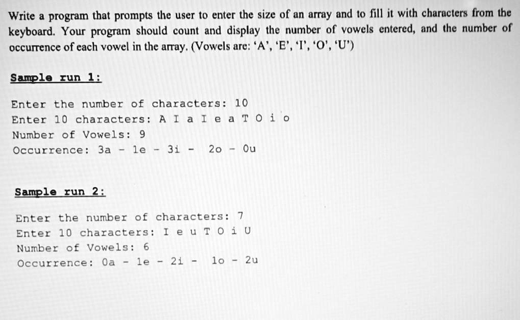 SOLVED: in java Write program that prompts the user to enter the size ...