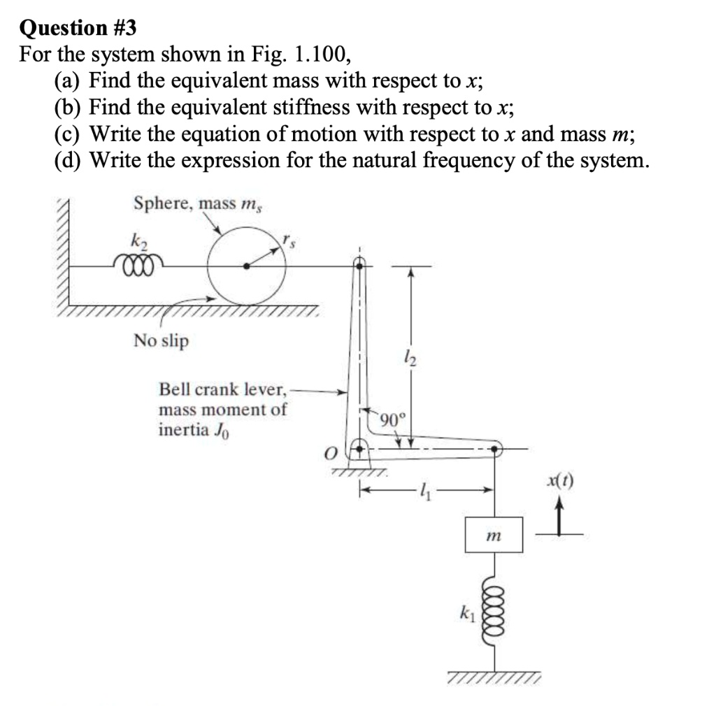 Question #3 For the system shown in Fig. 1.100, (a) Find the equivalent ...