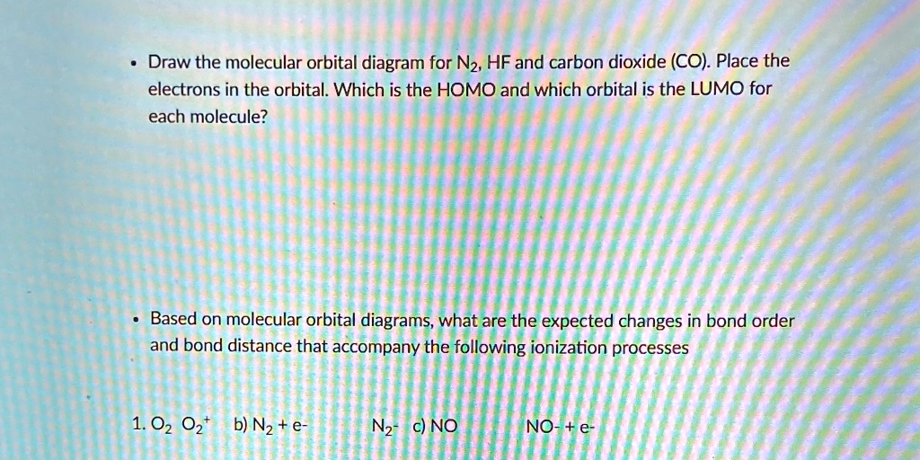 draw the molecular orbital diagram for nz hf and carbon dioxide co ...