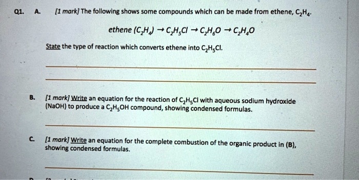 SOLVED The following shows some compounds which can be made from