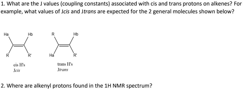 SOLVED:What are the J values (coupling constants) associated with cis ...