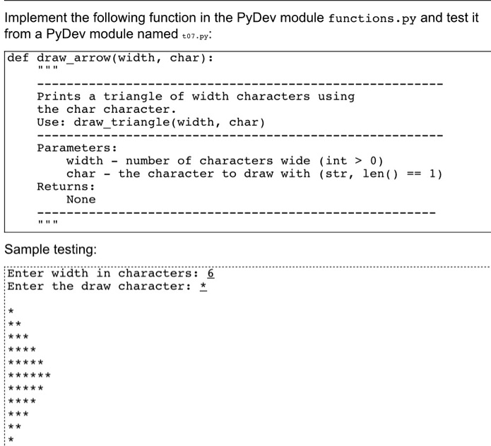 [GET ANSWER] Implement the following function in the PyDev module ...