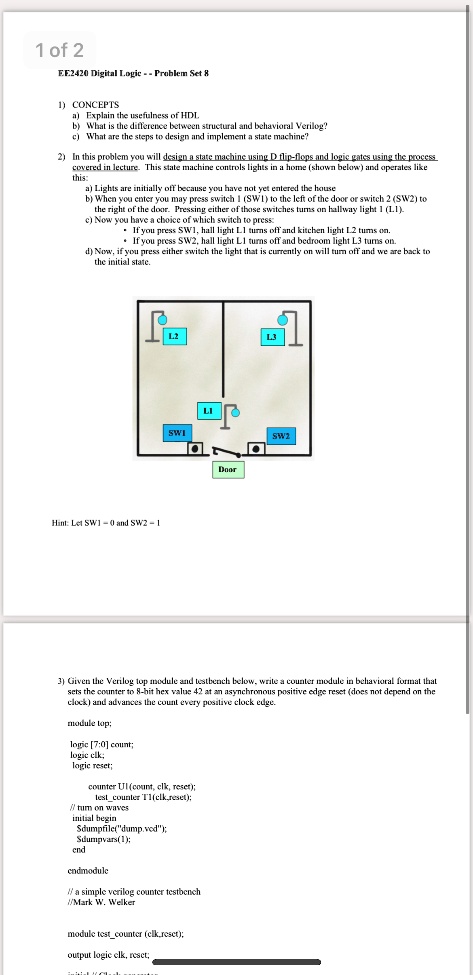 SOLVED: 1) CONCEPTS a) Explain the usefulness of HDL. b) What is the ...