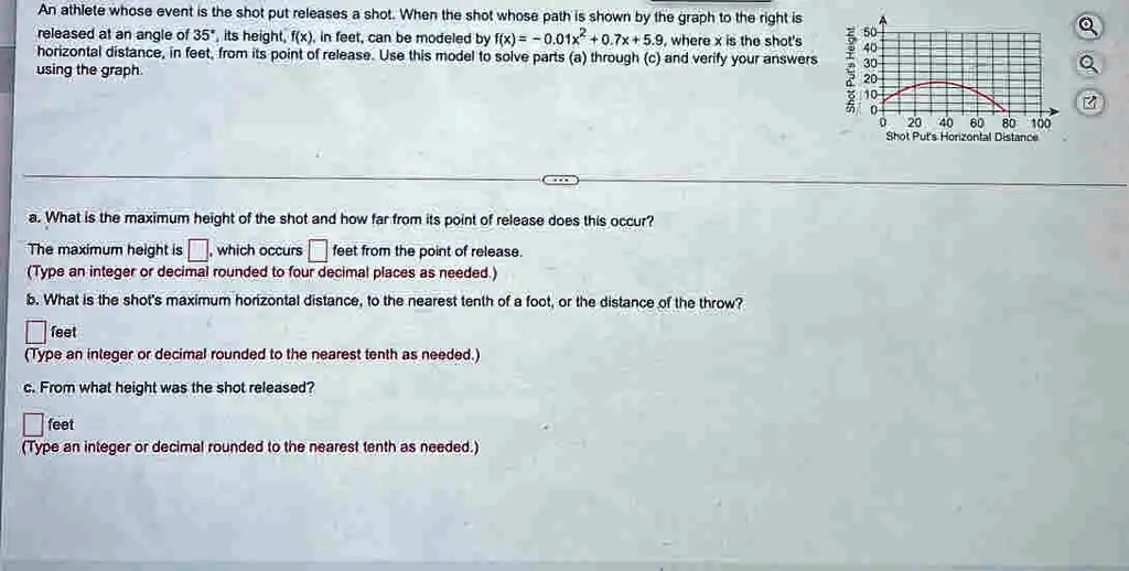 SOLVED An athlete whose event is the shot put releases a shot when the