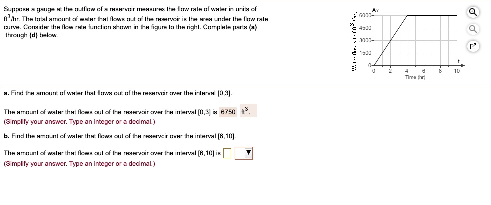 SOLVED: Suppose gauge at the outflow of reservoir measures the flow ...