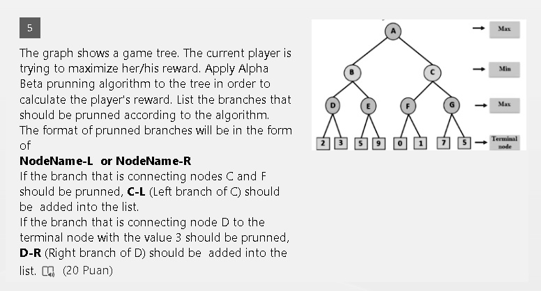 SOLVED: I need a solution ASAP. The graph shows a game tree. The ...