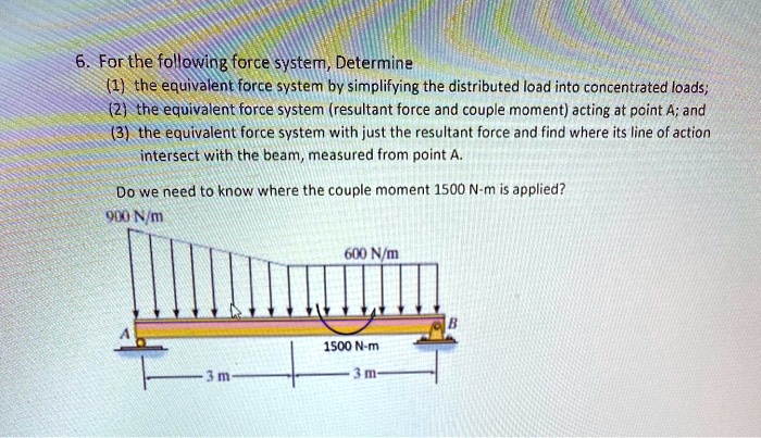 6for The Following Force Systemdetermine 1 The Equivalent Force System By Simplifying The