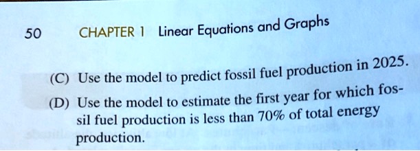 SOLVED: CHAPTER Linear Equations and Graphs 50 production in 2025 (C 