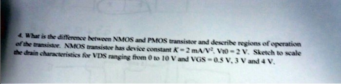 SOLVED: What is the difference between NMOS and PMOS transistors and ...