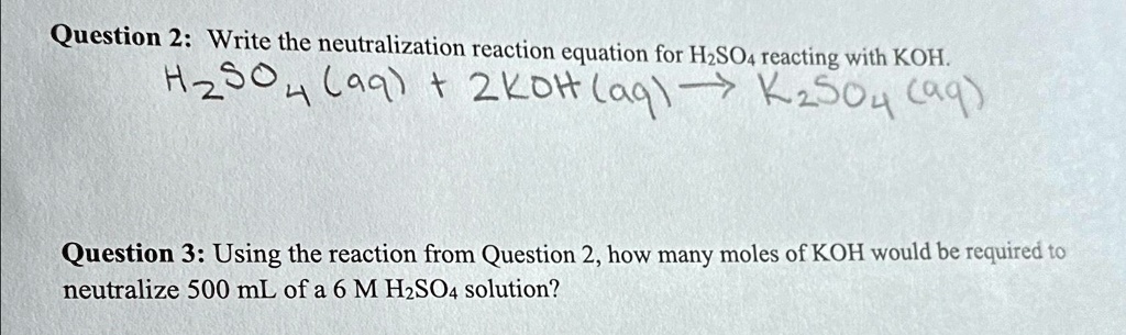 Solved Question 2 Write The Neutralization Reaction Equation For Solved Question 2 Write The Neutralization Reaction Equation For