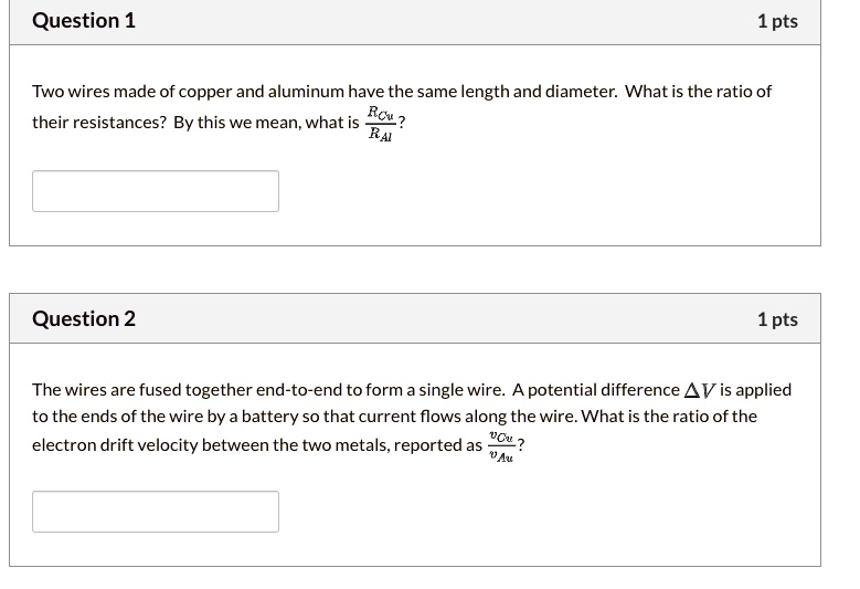 SOLVED Two wires made of copper and aluminum have the same length and